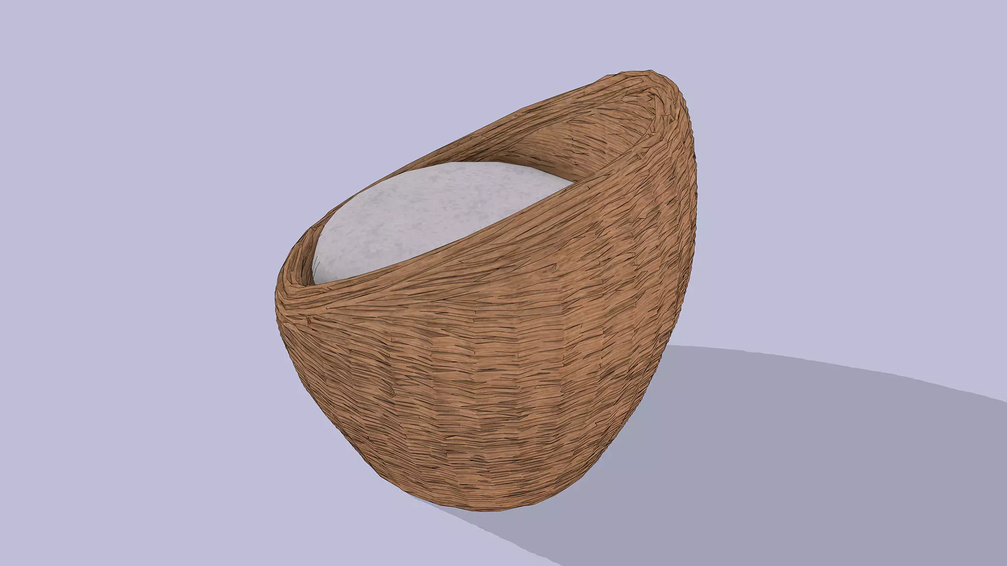 Wicker chair Low-poly 3D model_4