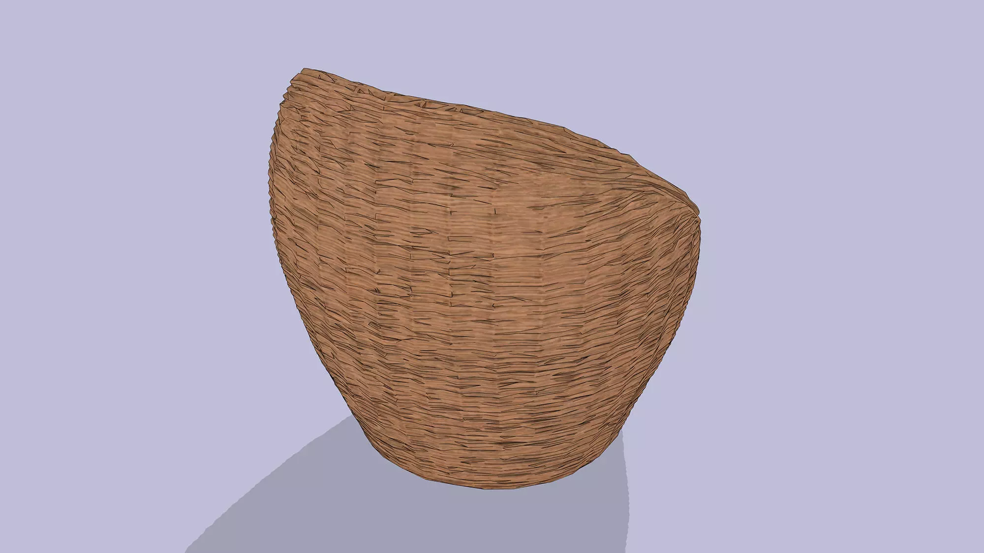 Wicker chair Low-poly 3D model_5