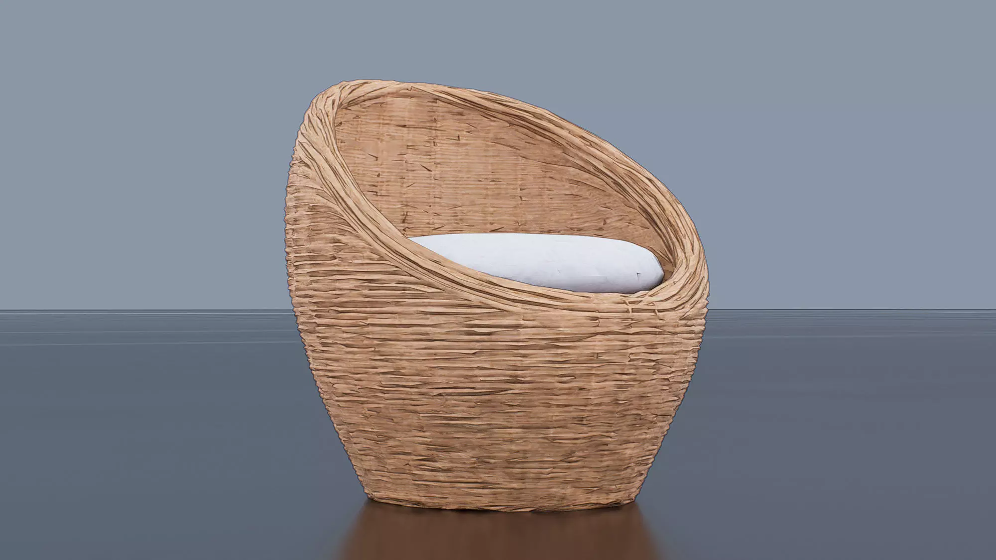 Wicker chair Low-poly 3D model_2