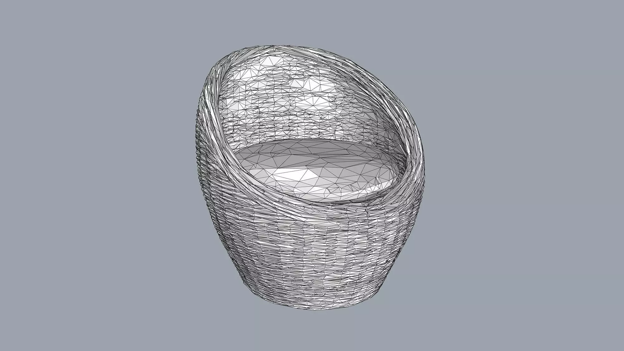 Wicker chair Low-poly 3D model_7