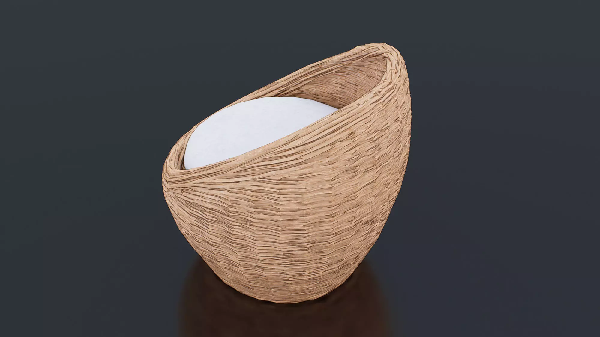 Wicker chair Low-poly 3D model_1