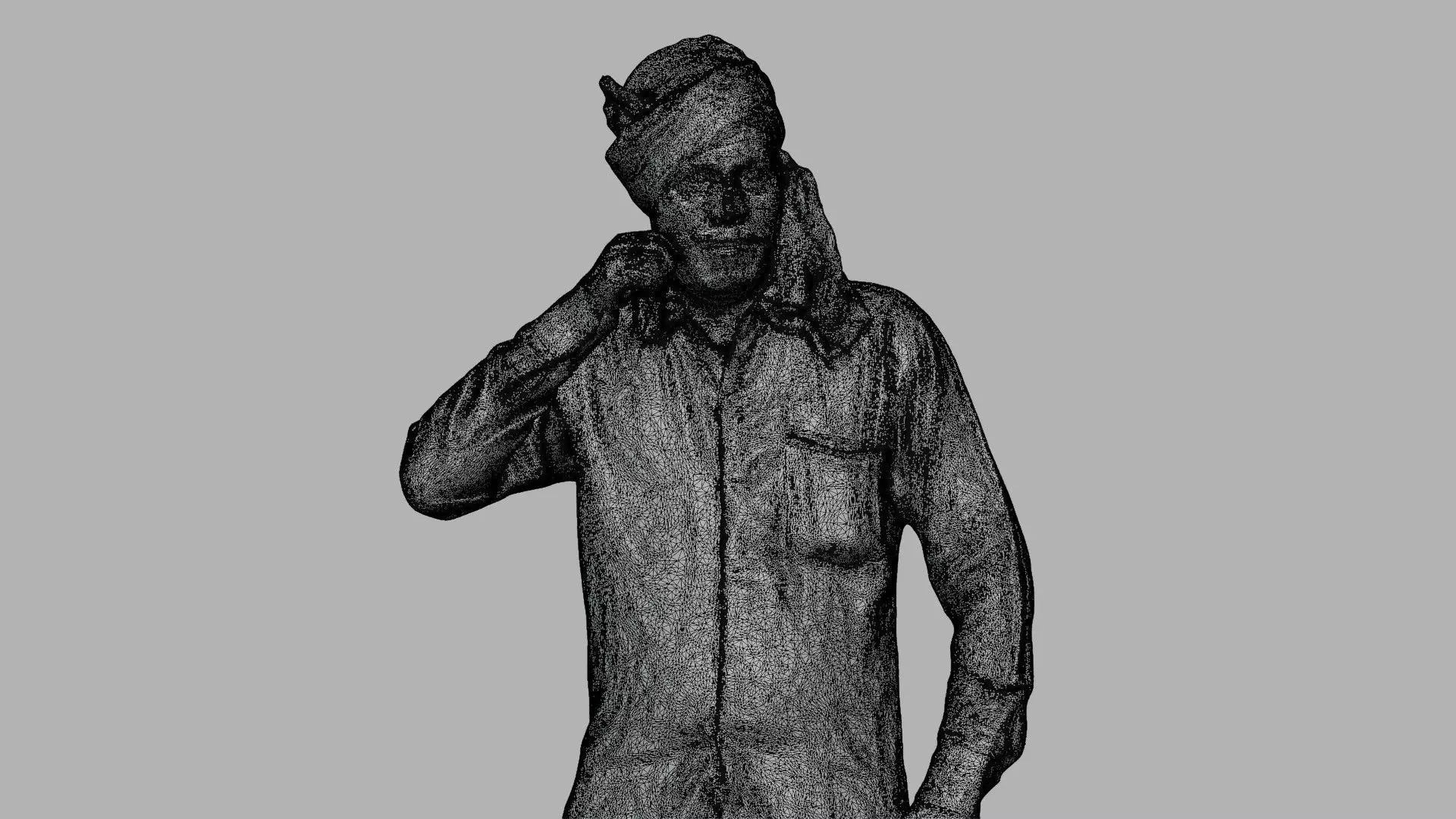 Indian Farmer Man 3D scanned Model in Traditional Look 3D model_9