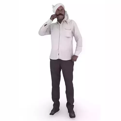 Indian Farmer Man 3D scanned Model in Traditional Look