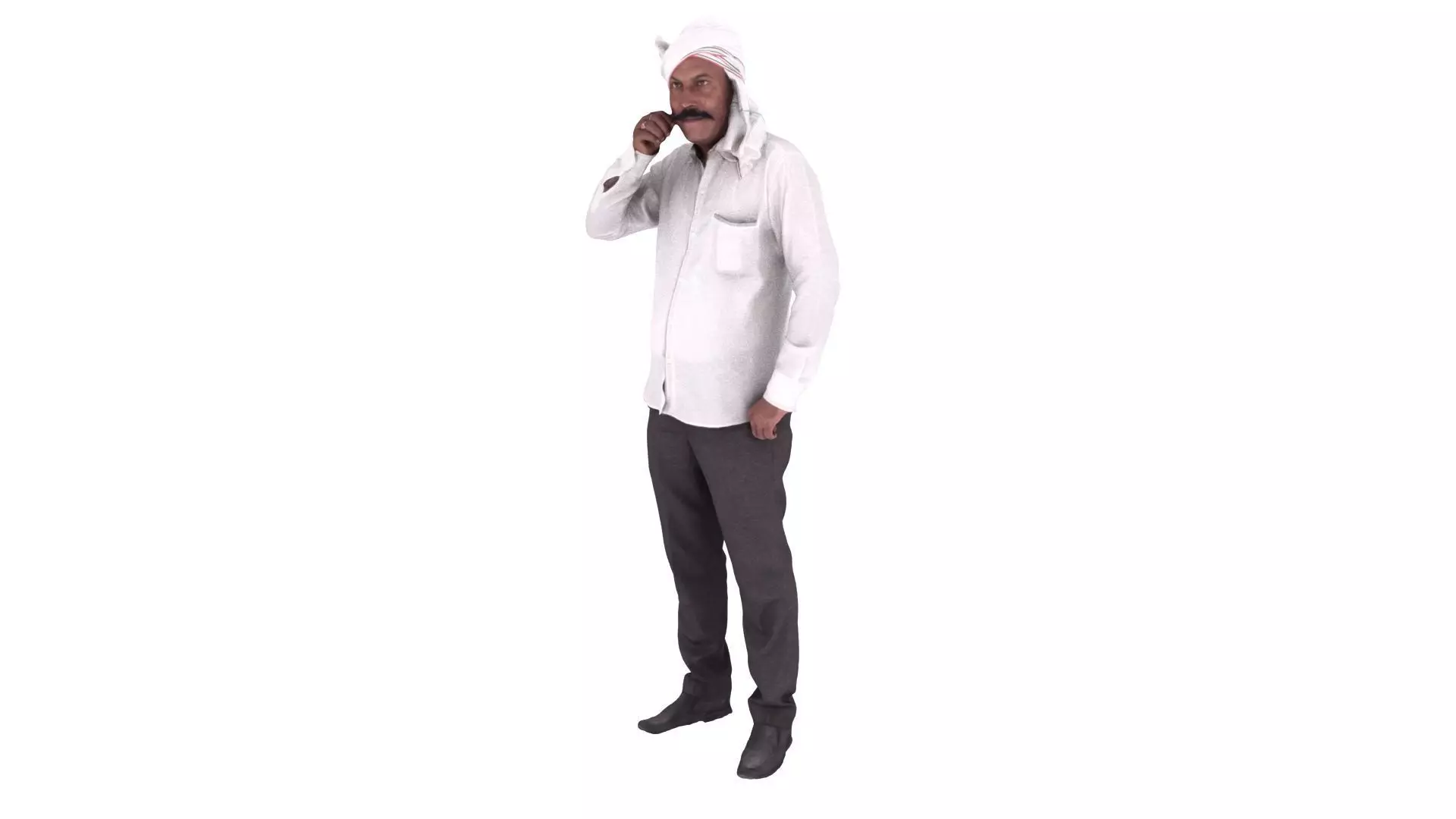 Indian Farmer Man 3D scanned Model in Traditional Look 3D model_8