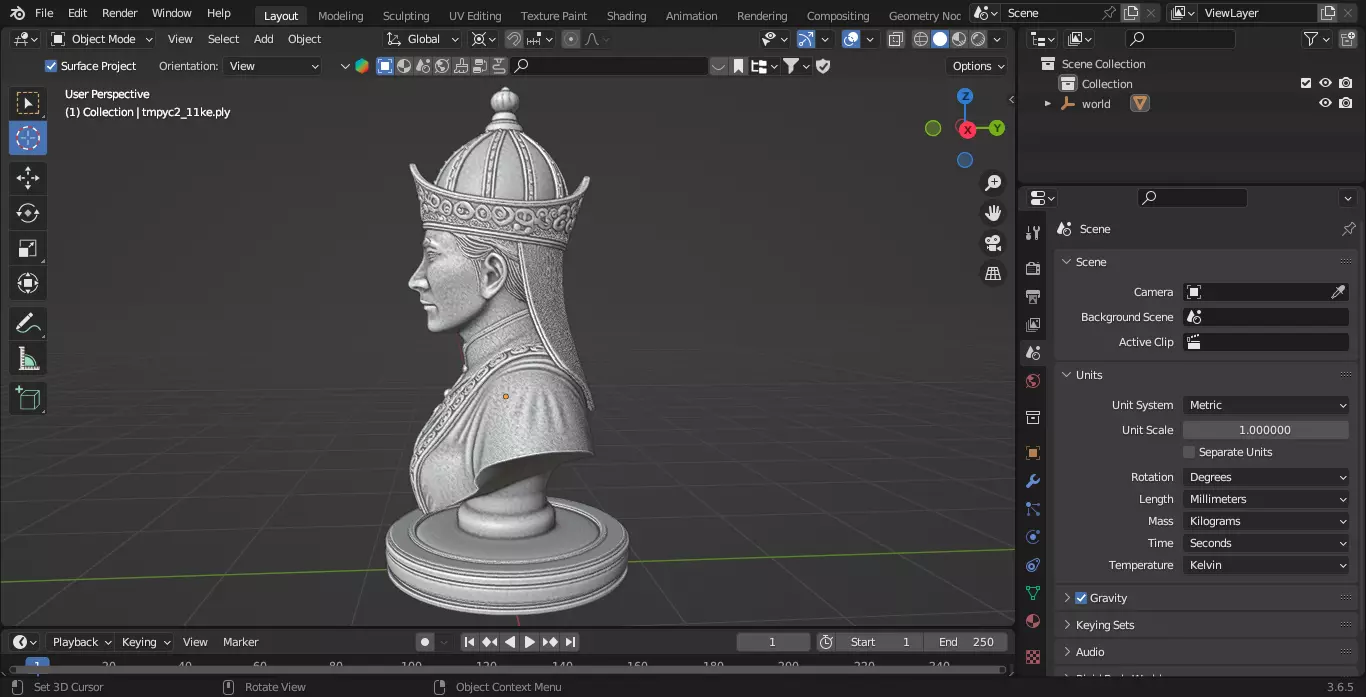 Medieval Mongolia Queen Chess Piece 3D print model_4