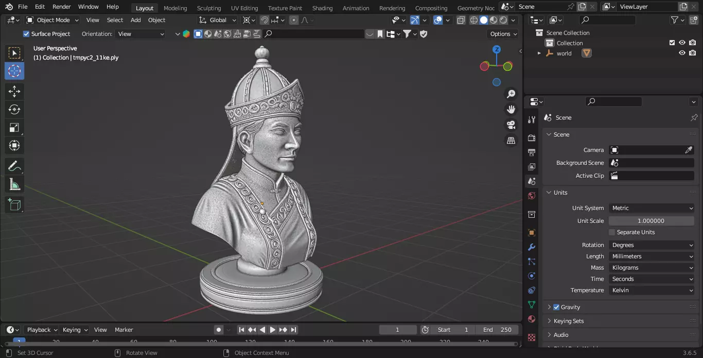 Medieval Mongolia Queen Chess Piece 3D print model_3
