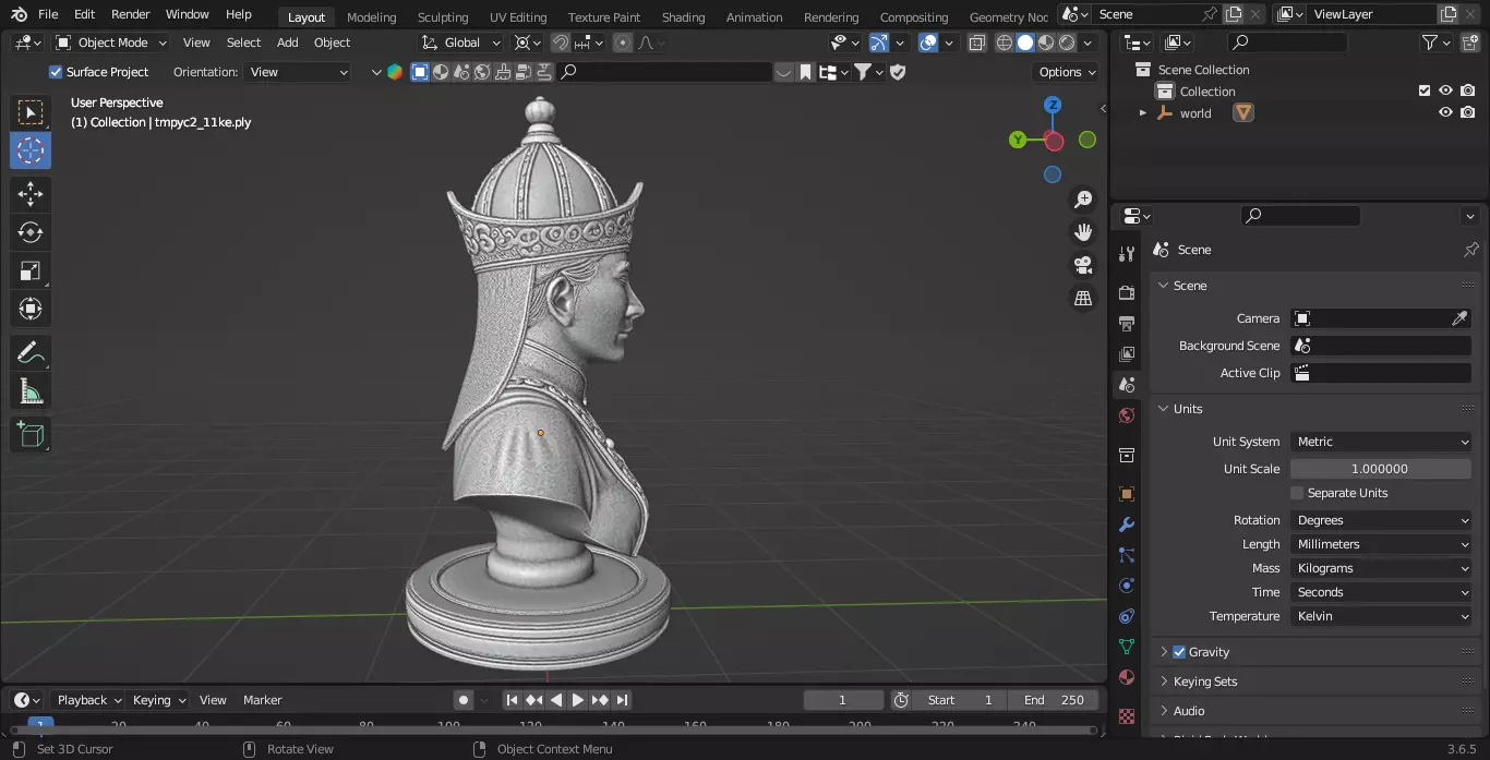 Medieval Mongolia Queen Chess Piece 3D print model_5