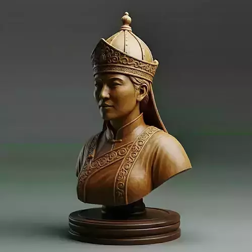 Medieval Mongolia Queen Chess Piece