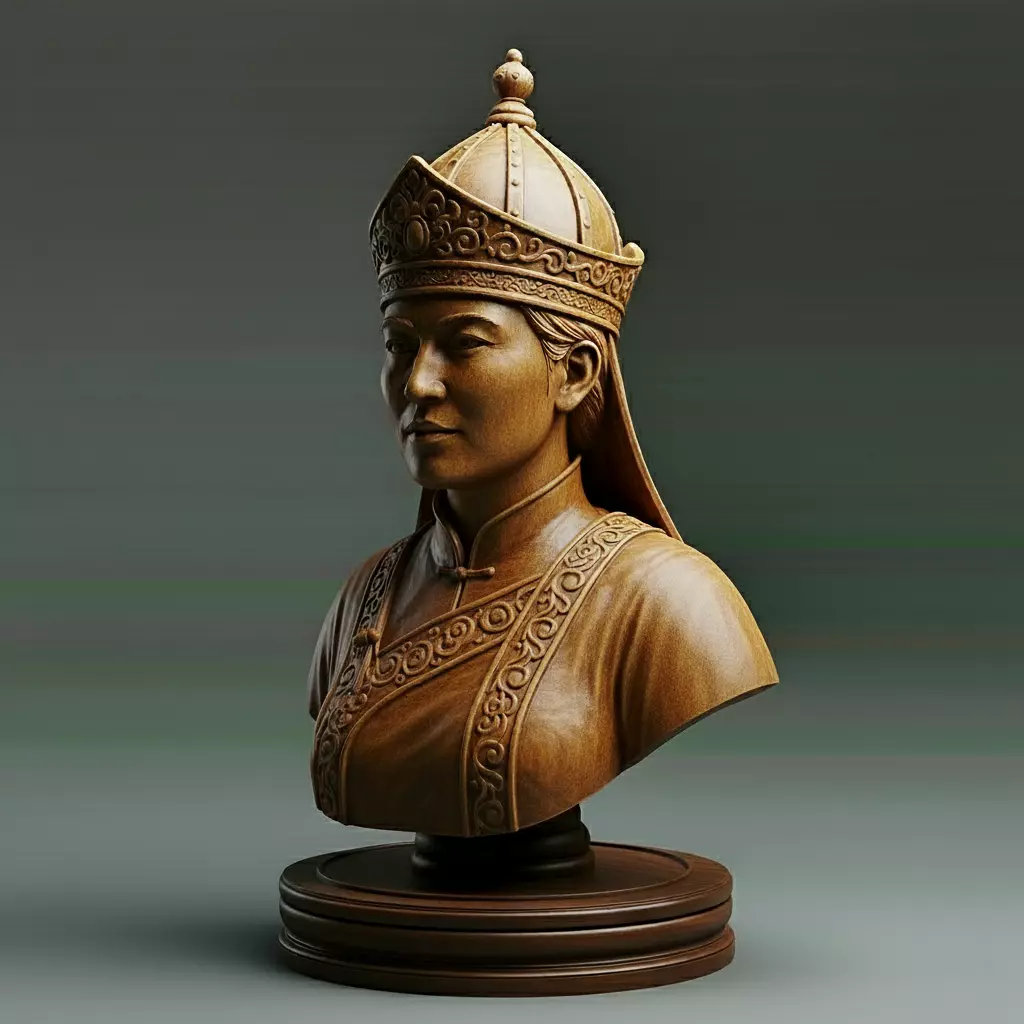 Medieval Mongolia Queen Chess Piece 3D print model_0