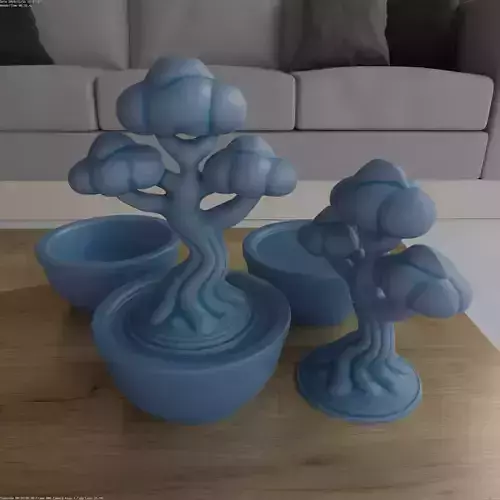 Bonsai Tree STL with Open and Closed Planter Options