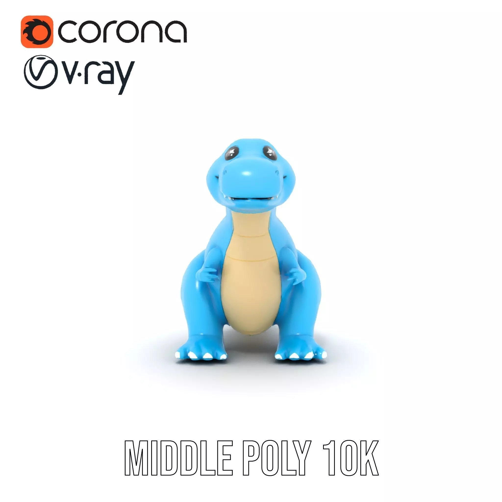 Playful Blue Dinosaur model pack Low-poly 3D model_23