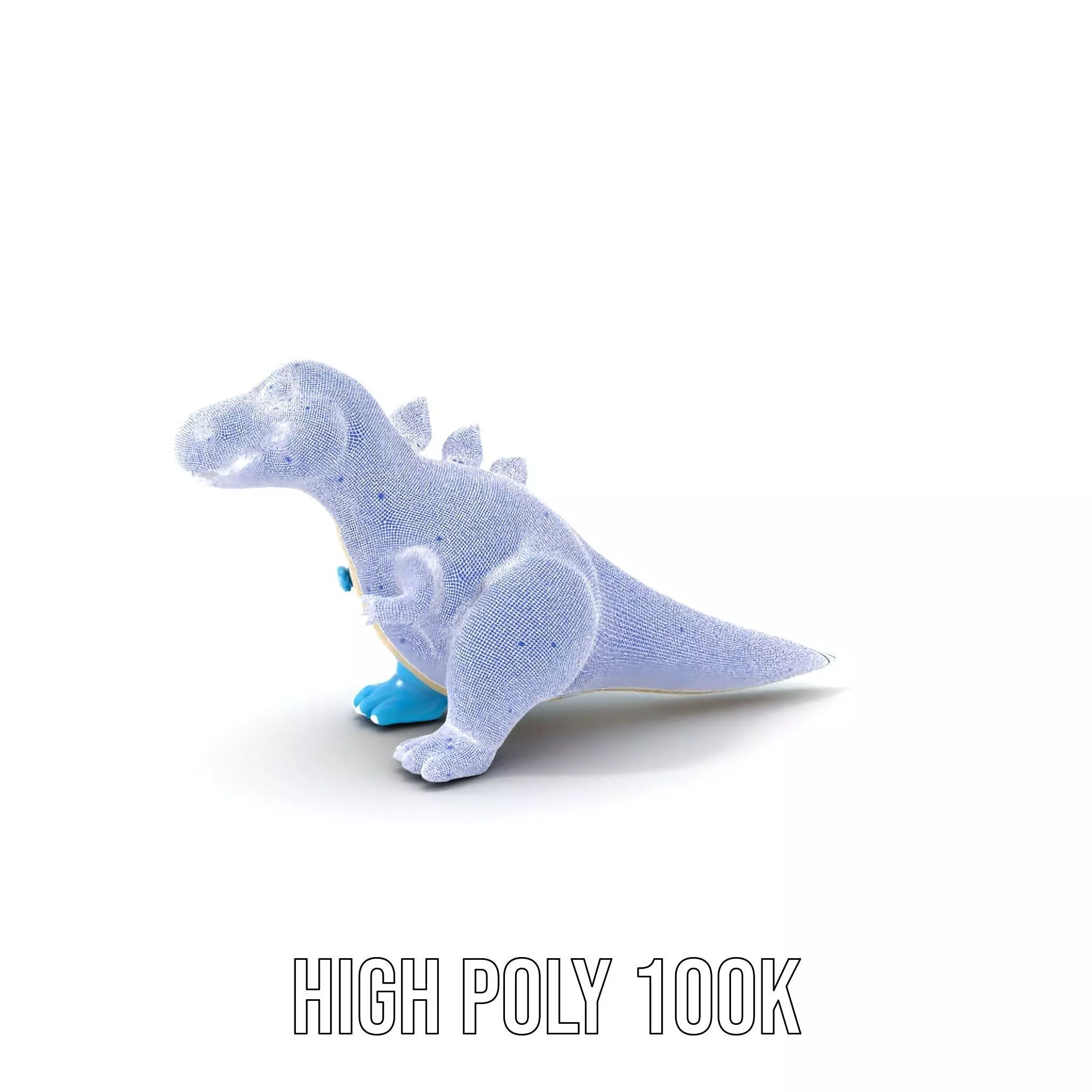 Playful Blue Dinosaur model pack Low-poly 3D model_4