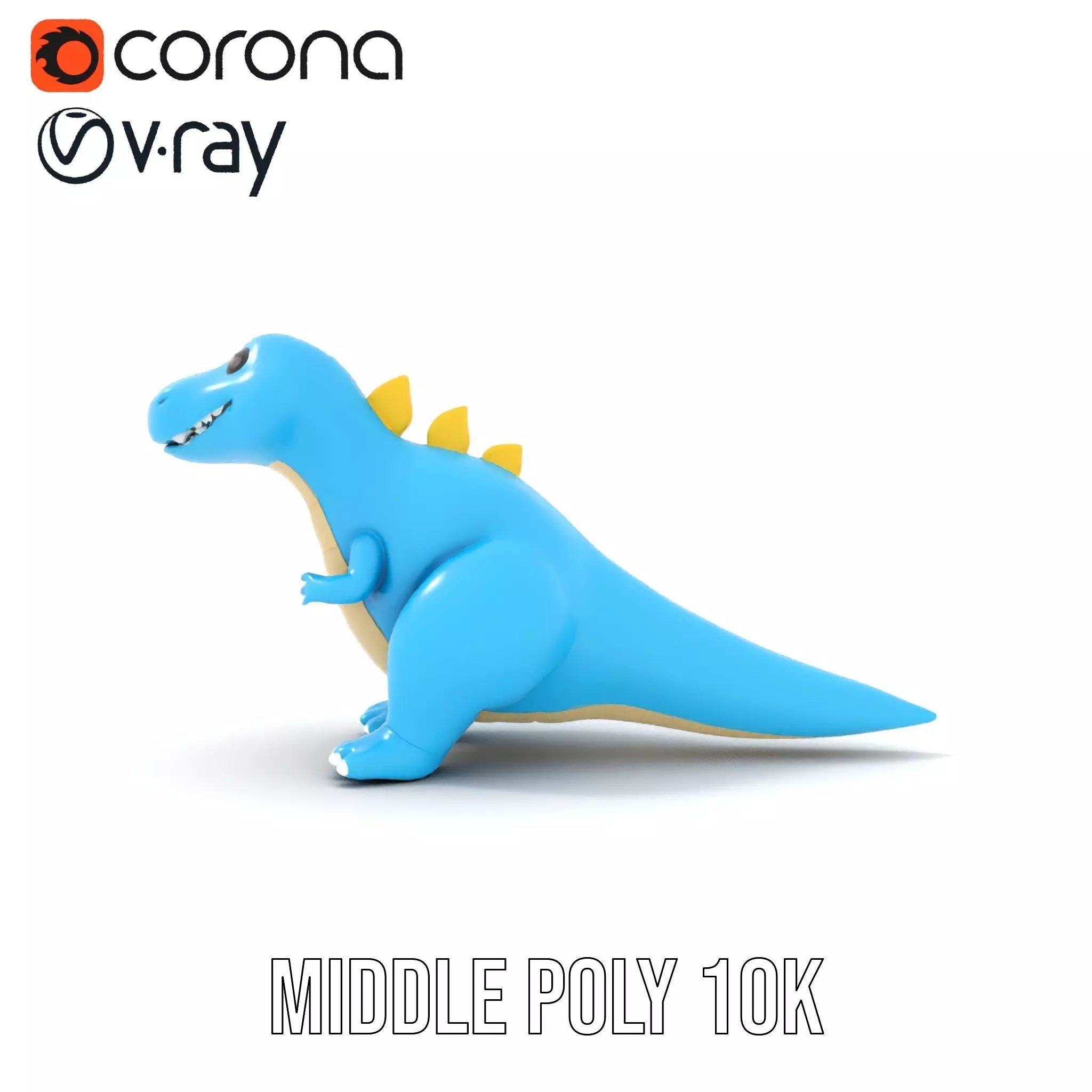 Playful Blue Dinosaur model pack Low-poly 3D model_21
