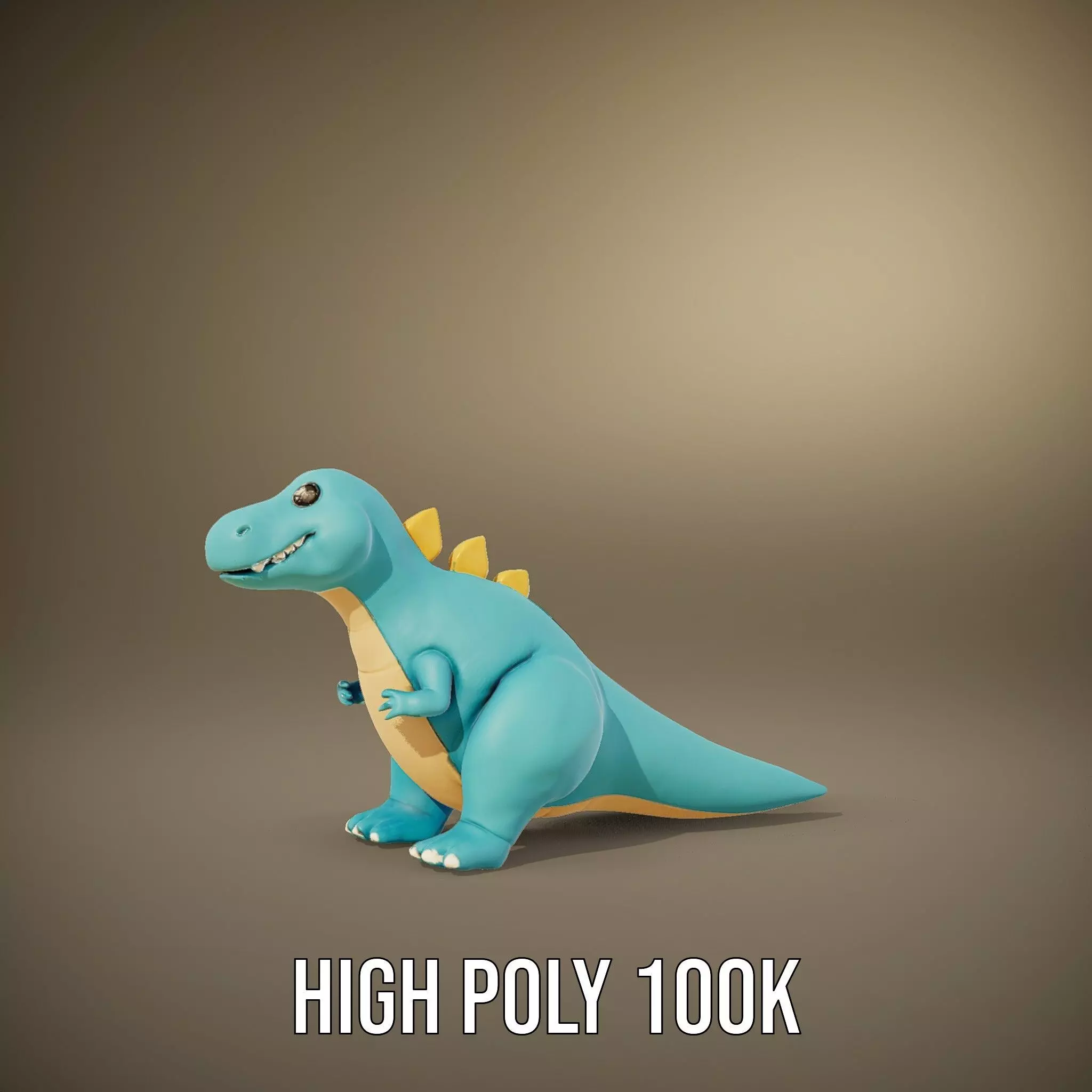 Playful Blue Dinosaur model pack Low-poly 3D model_10