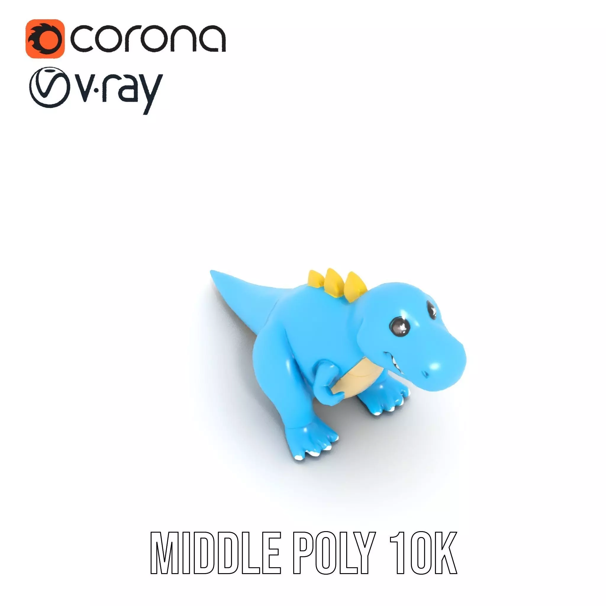 Playful Blue Dinosaur model pack Low-poly 3D model_29