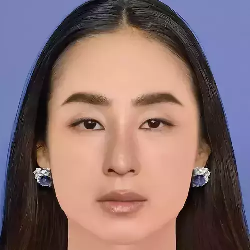Greta Lee Head - No Hair - Low poly head for game