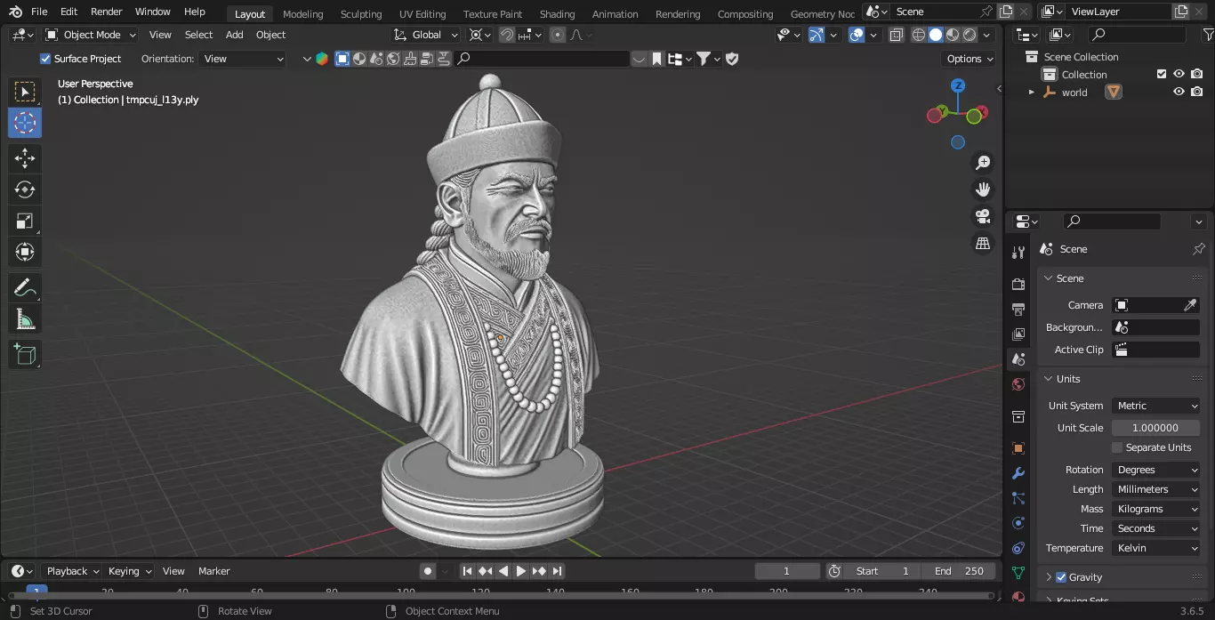 Medieval Mongolia Spiritual Leader Chess Piece 3D print model_3