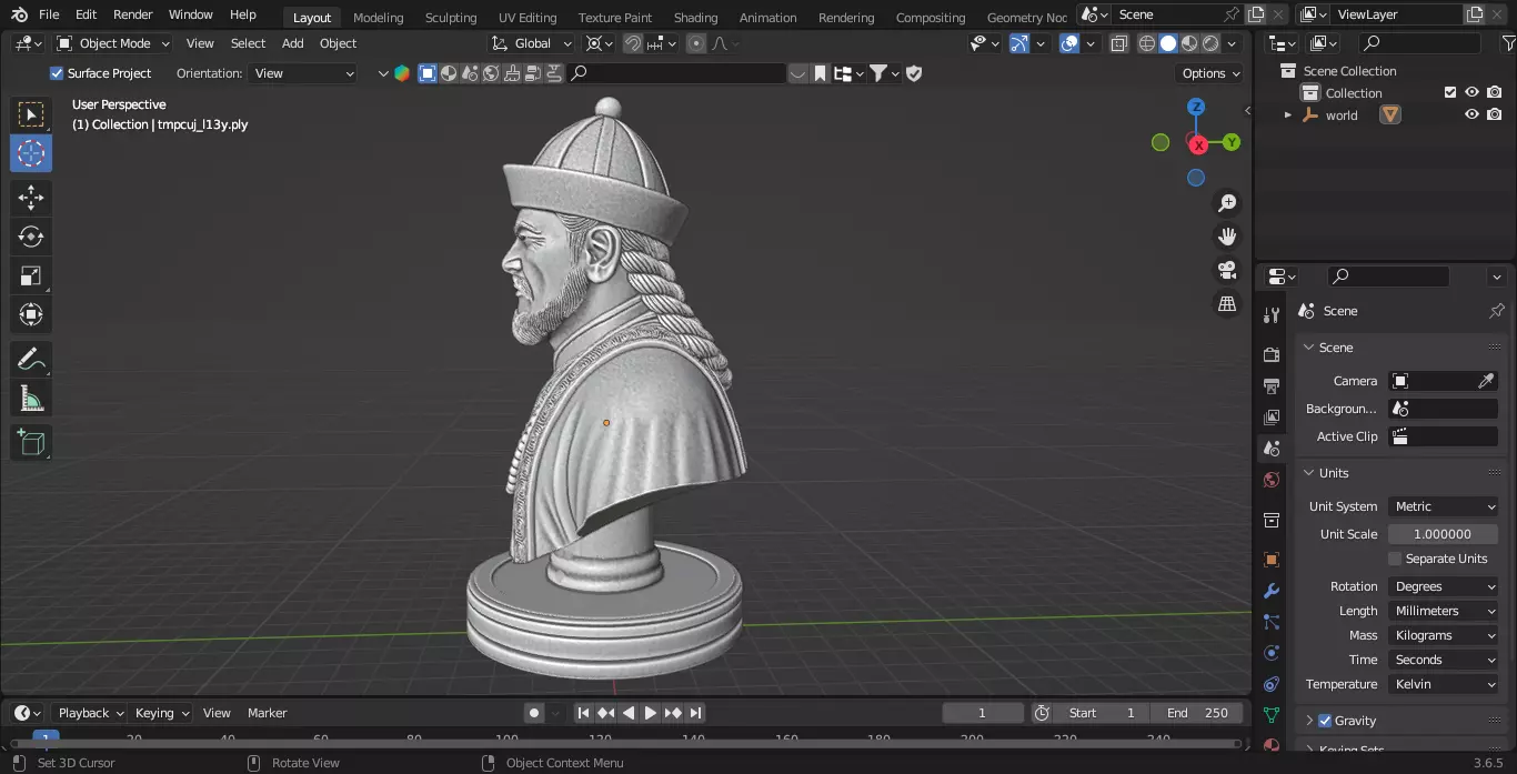 Medieval Mongolia Spiritual Leader Chess Piece 3D print model_4