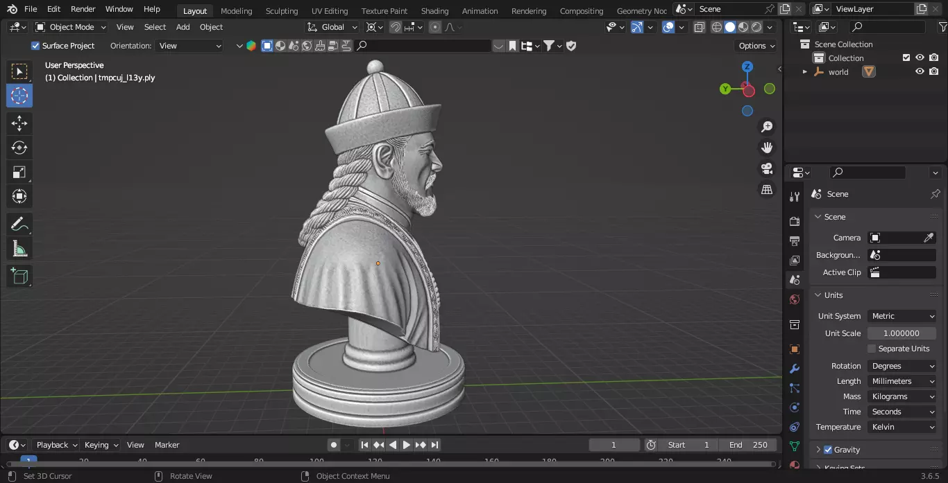 Medieval Mongolia Spiritual Leader Chess Piece 3D print model_5