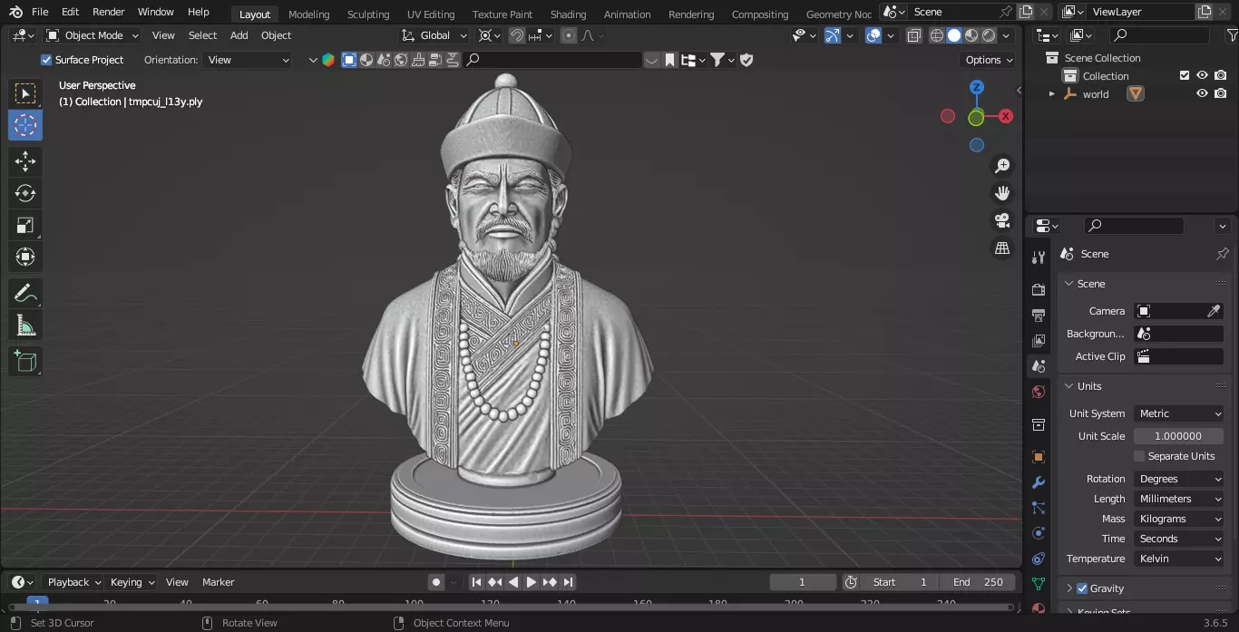 Medieval Mongolia Spiritual Leader Chess Piece 3D print model_2