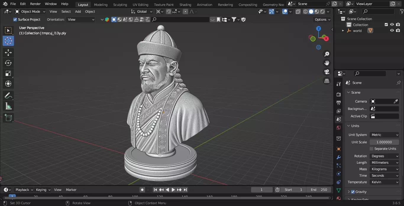Medieval Mongolia Spiritual Leader Chess Piece 3D print model_1