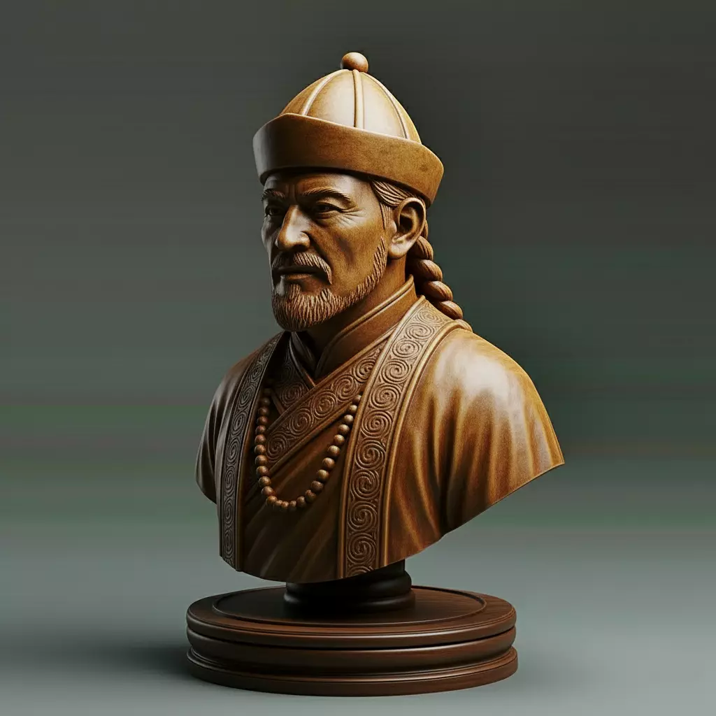 Medieval Mongolia Spiritual Leader Chess Piece 3D print model_0