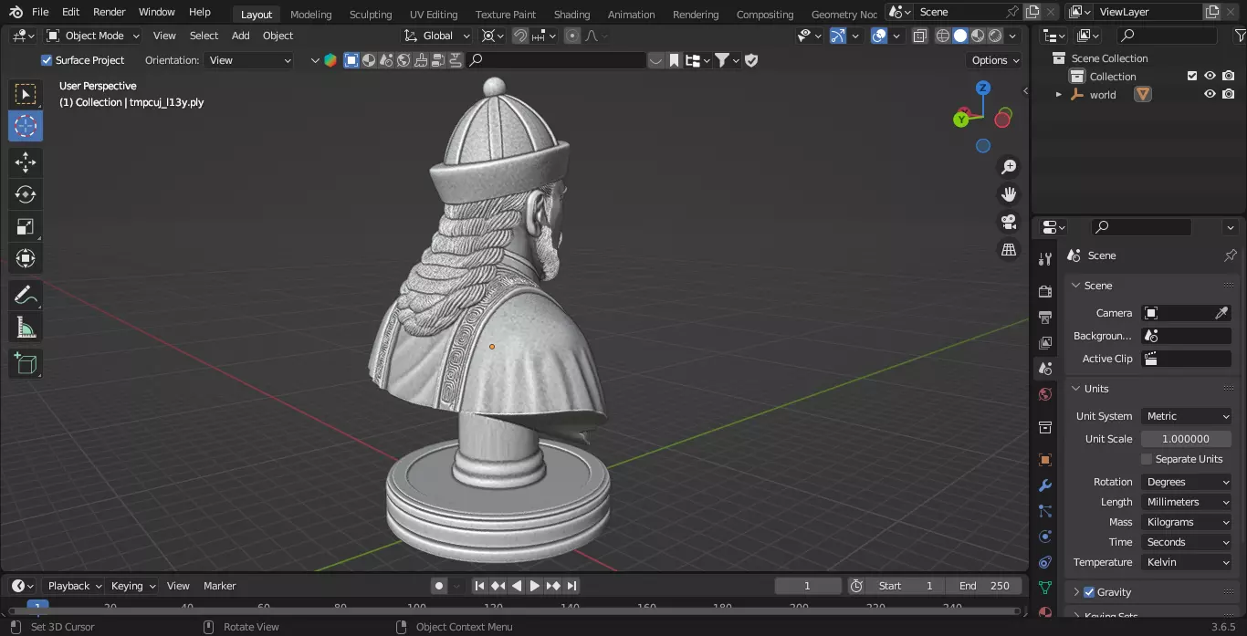 Medieval Mongolia Spiritual Leader Chess Piece 3D print model_6