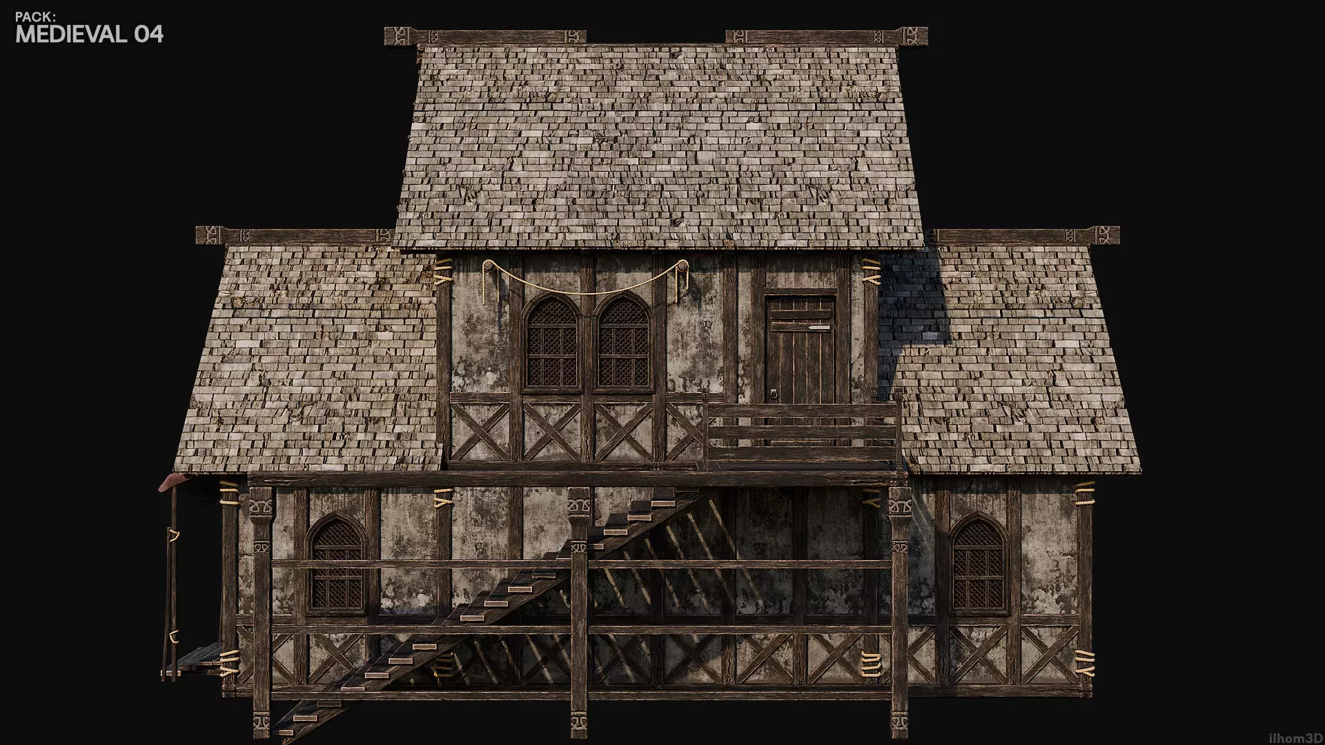 MEDIEVAL 04 with INTERIORS 4K TEXTURES Low-poly 3D model_19