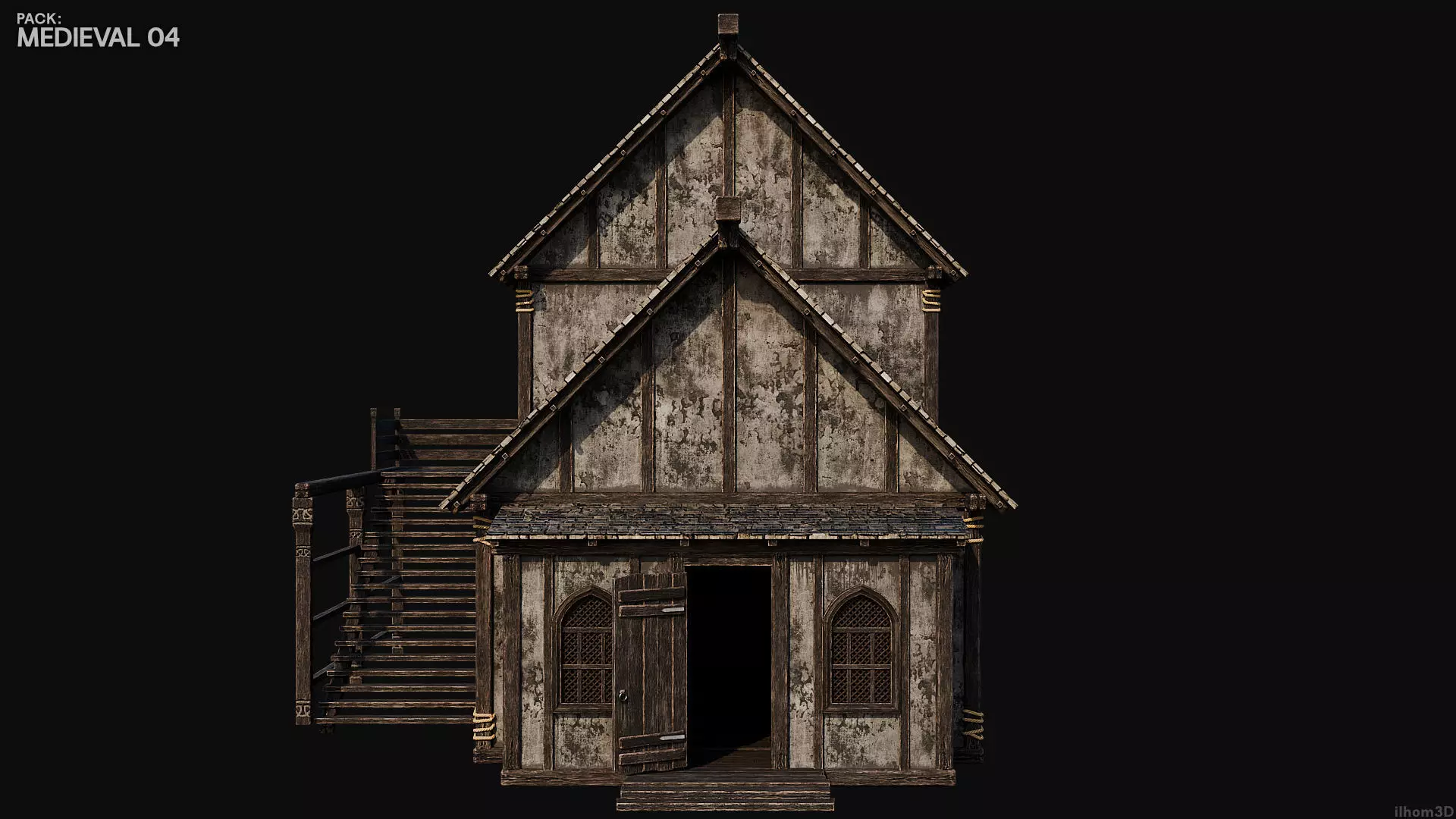 MEDIEVAL 04 with INTERIORS 4K TEXTURES Low-poly 3D model_18