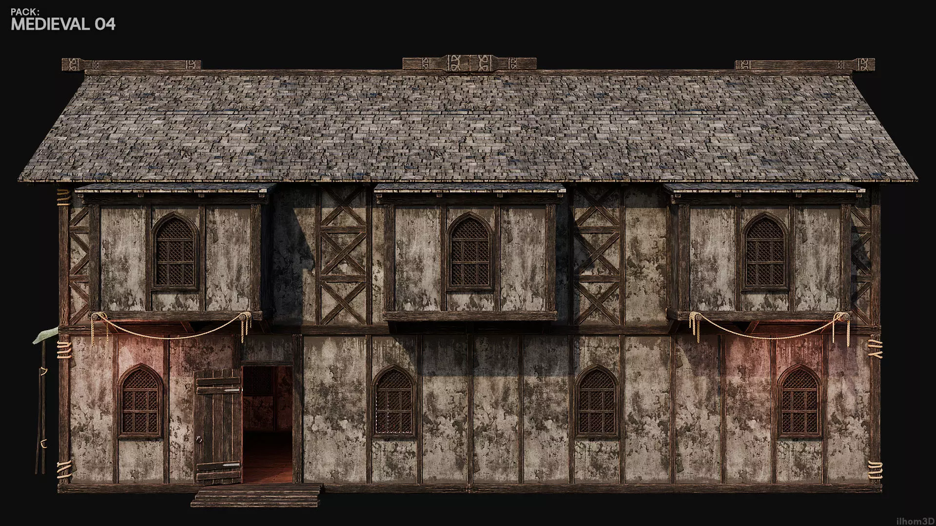 MEDIEVAL 04 with INTERIORS 4K TEXTURES Low-poly 3D model_13