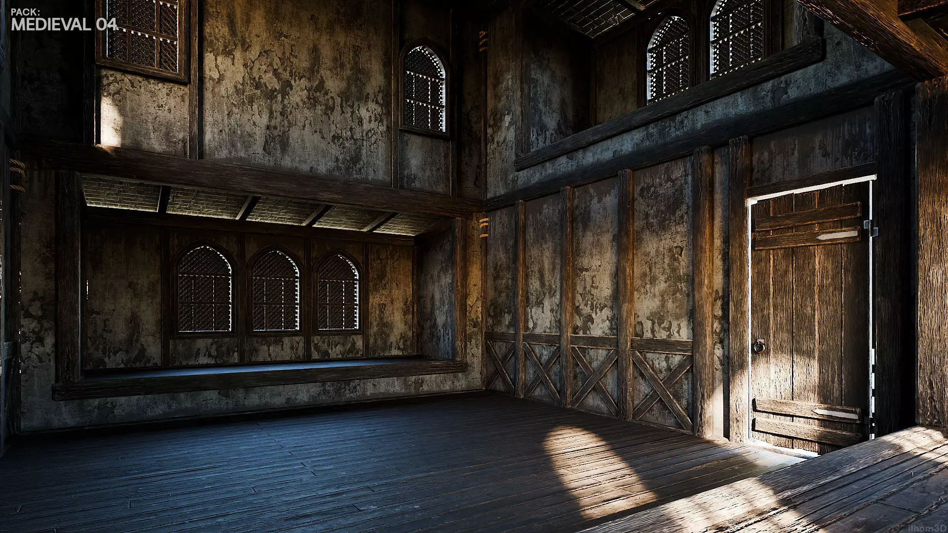 MEDIEVAL 04 with INTERIORS 4K TEXTURES Low-poly 3D model_23