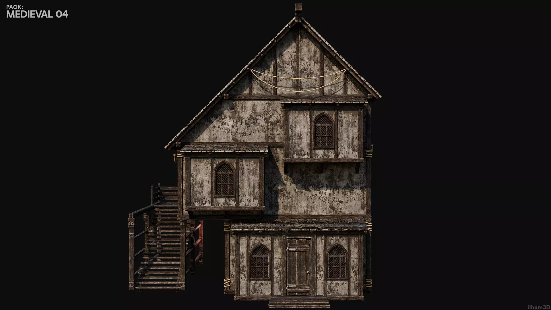 MEDIEVAL 04 with INTERIORS 4K TEXTURES Low-poly 3D model_21