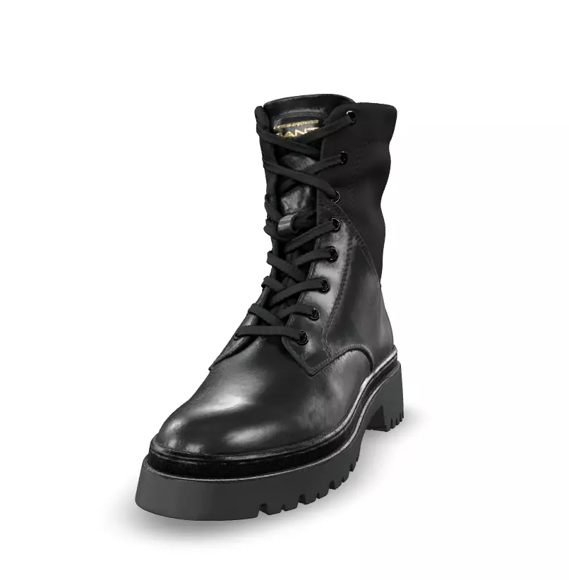 Gant Black leather lace-up boots Low-poly 3D model_8