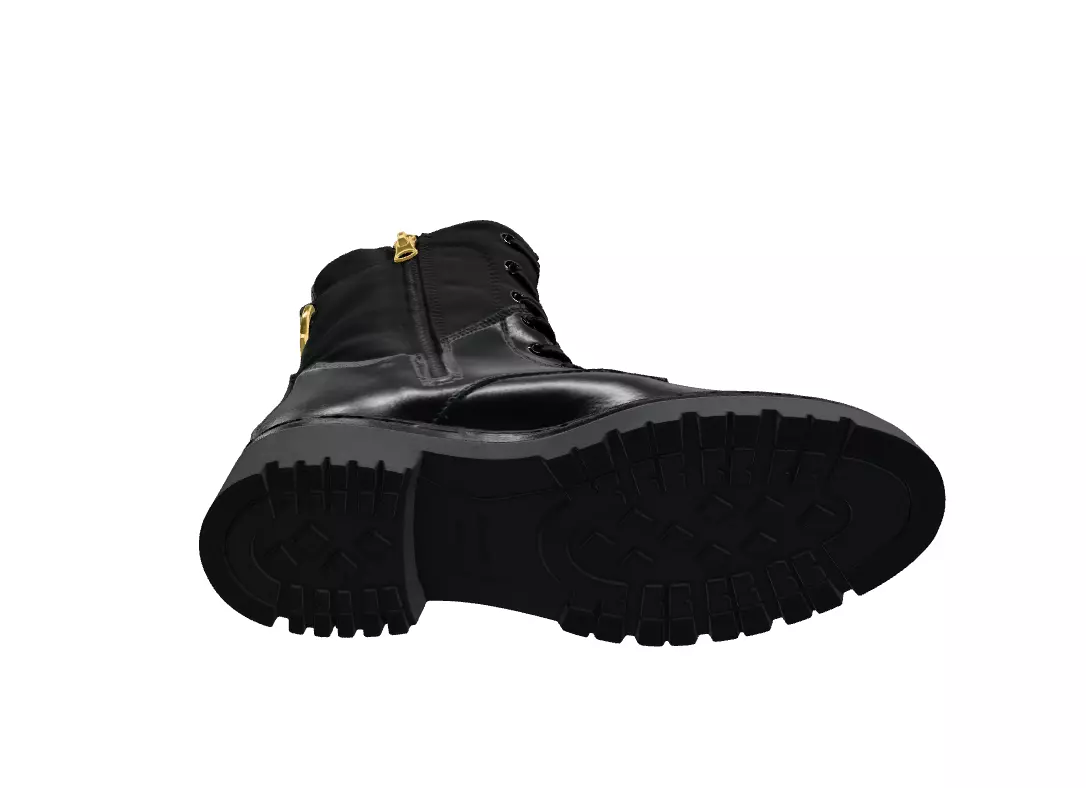 Gant Black leather lace-up boots Low-poly 3D model_4