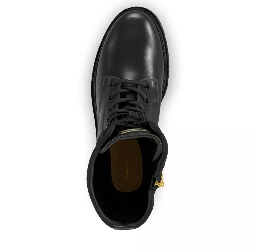 Gant Black leather lace-up boots Low-poly 3D model_1