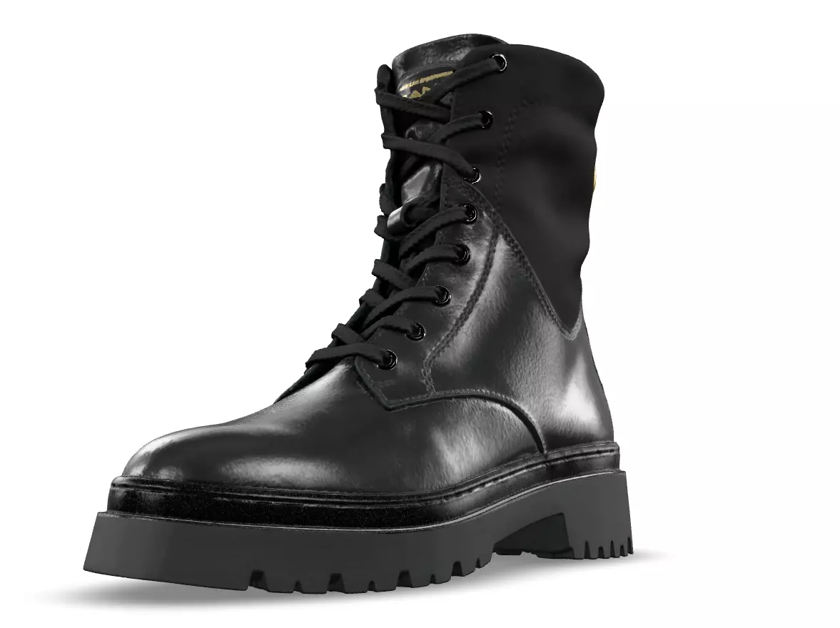 Gant Black leather lace-up boots Low-poly 3D model_11