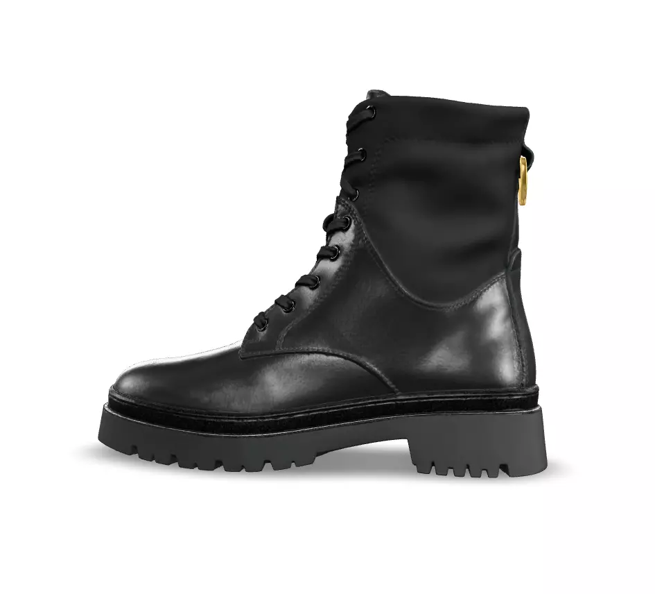 Gant Black leather lace-up boots Low-poly 3D model_6