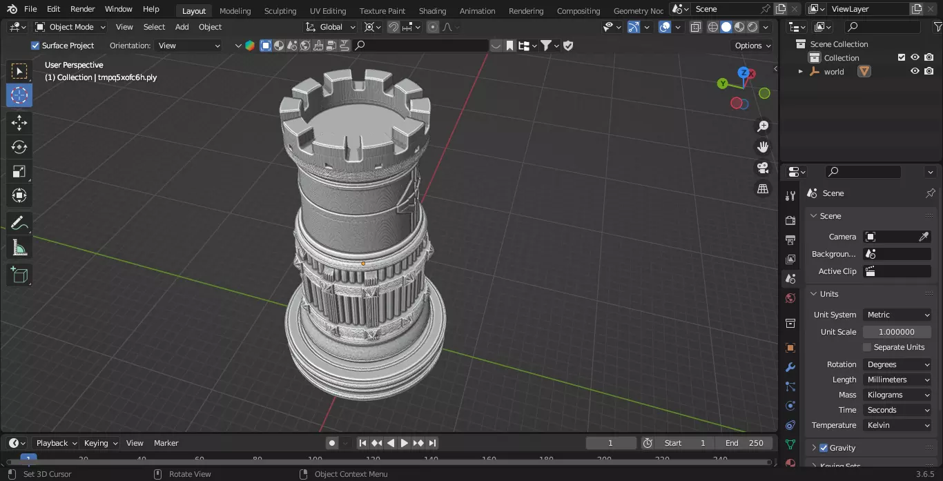 Medieval Mongolian Rook Chess Piece 3D print model_3