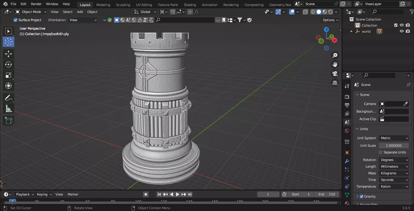 Medieval Mongolian Rook Chess Piece 3D print model_1