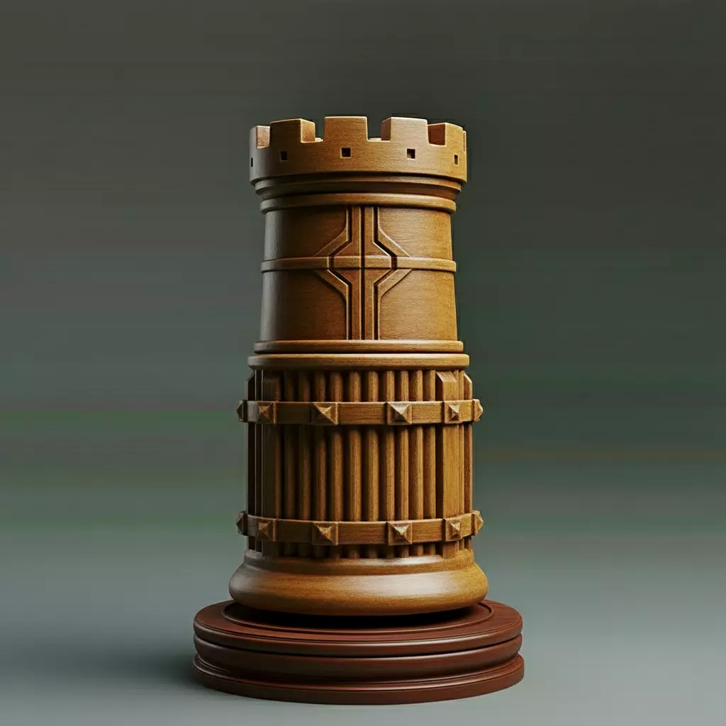 Medieval Mongolian Rook Chess Piece 3D print model_0