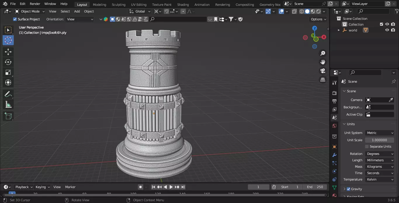 Medieval Mongolian Rook Chess Piece 3D print model_2