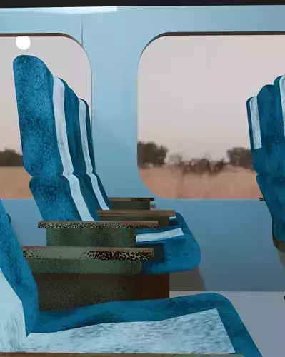 Train Interior Passenger Seats 3D Model