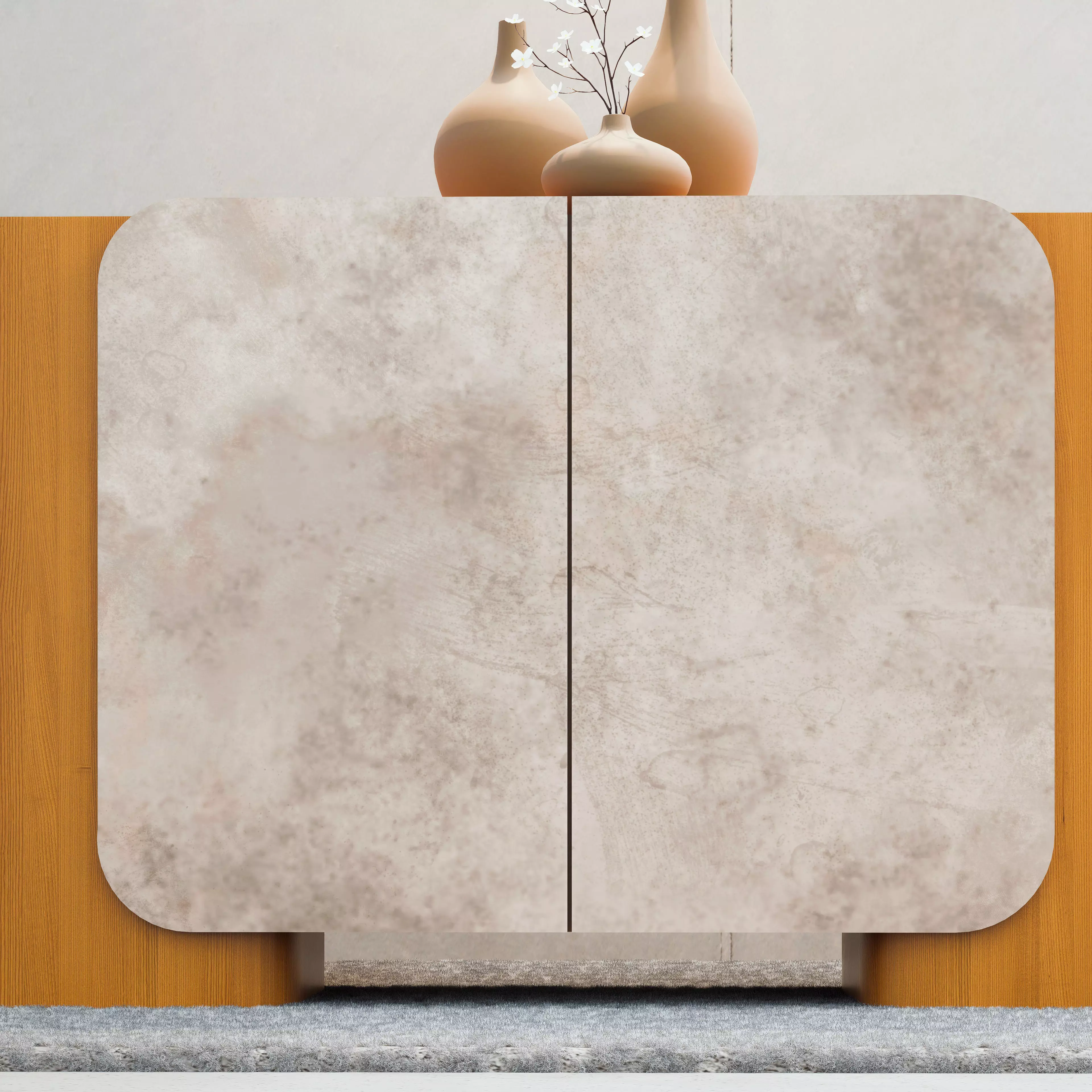 Modern Stone Sideboard 3D model_2