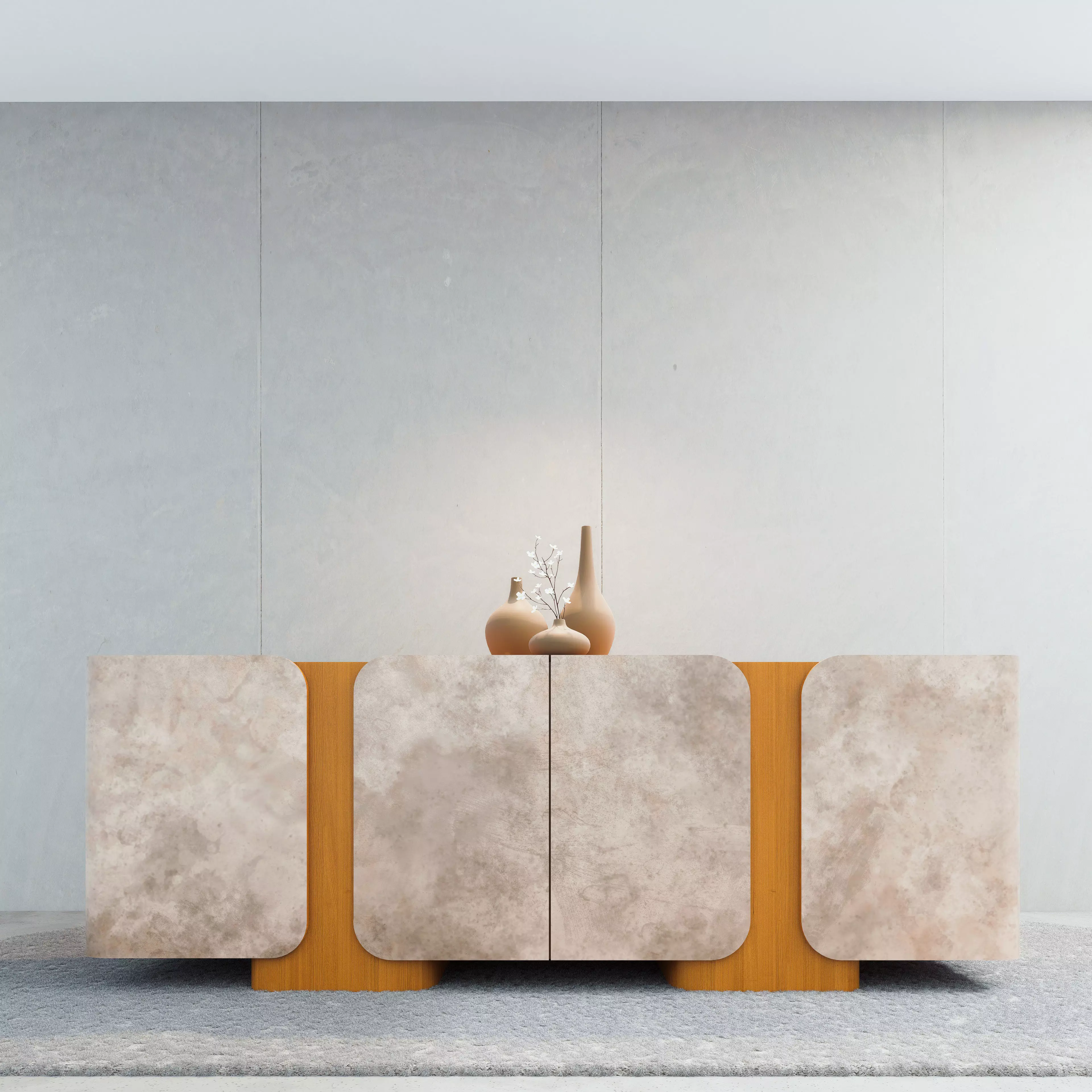 Modern Stone Sideboard 3D model_0