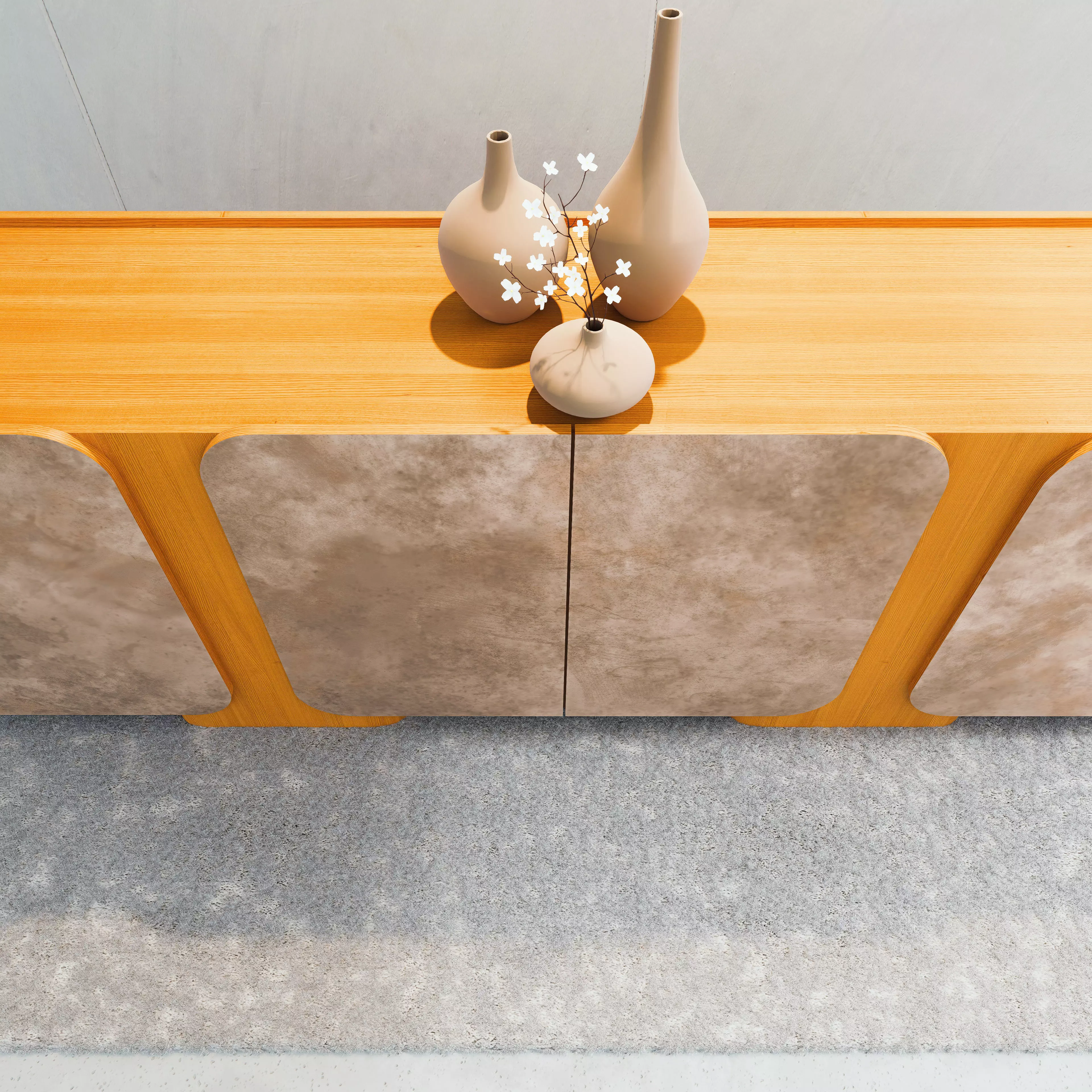 Modern Stone Sideboard 3D model_1