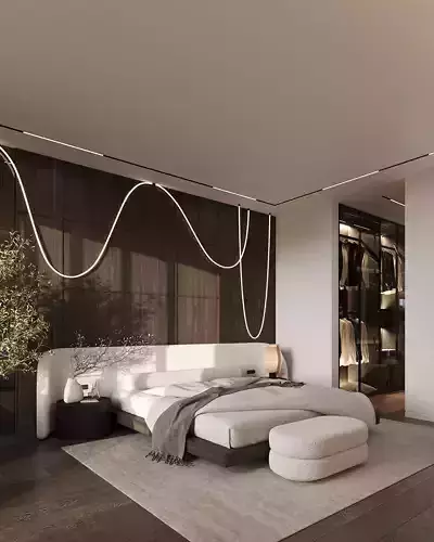 Cozy Bedroom interior scene 3D model