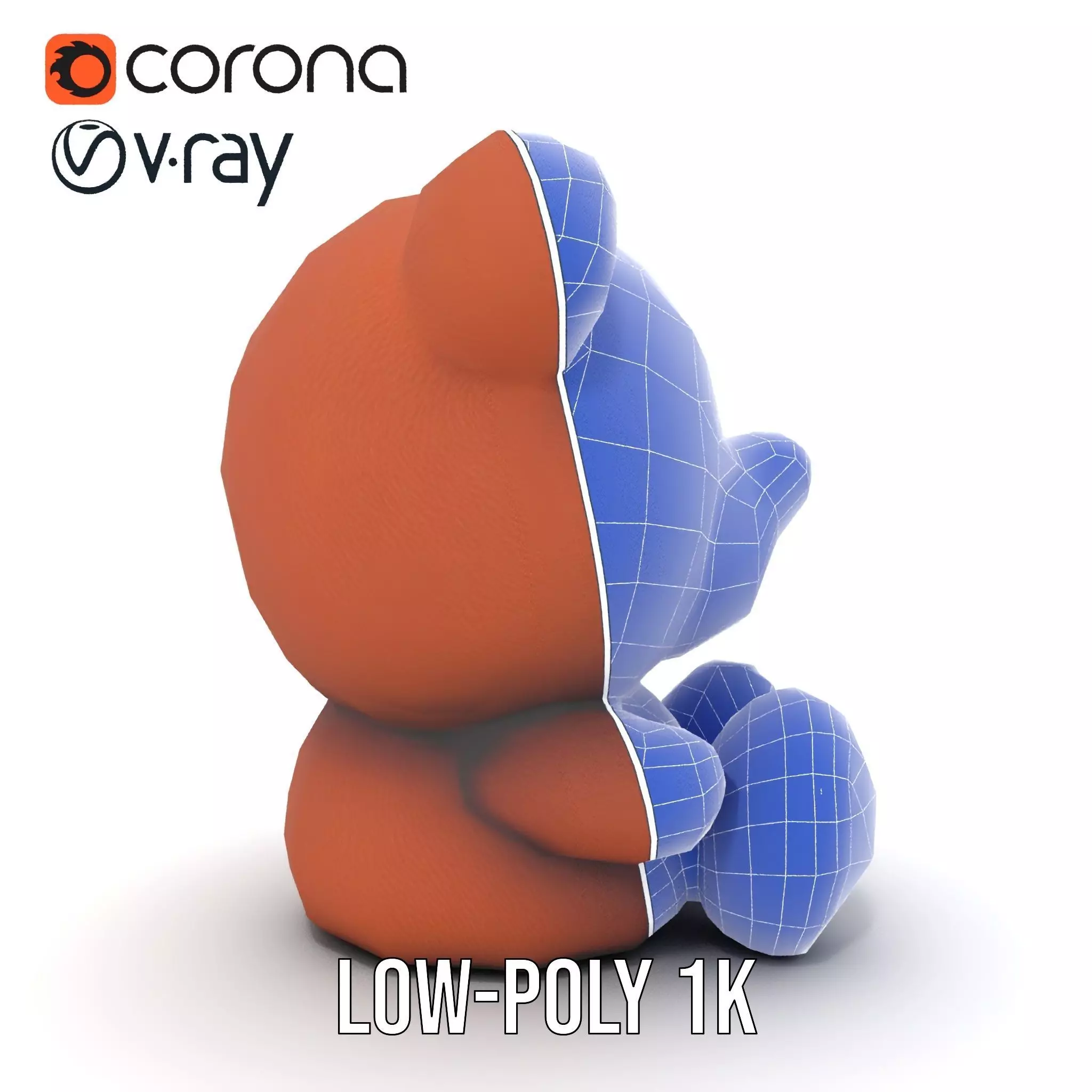 Cuddly Brown Bear model pack Low-poly 3D model_12