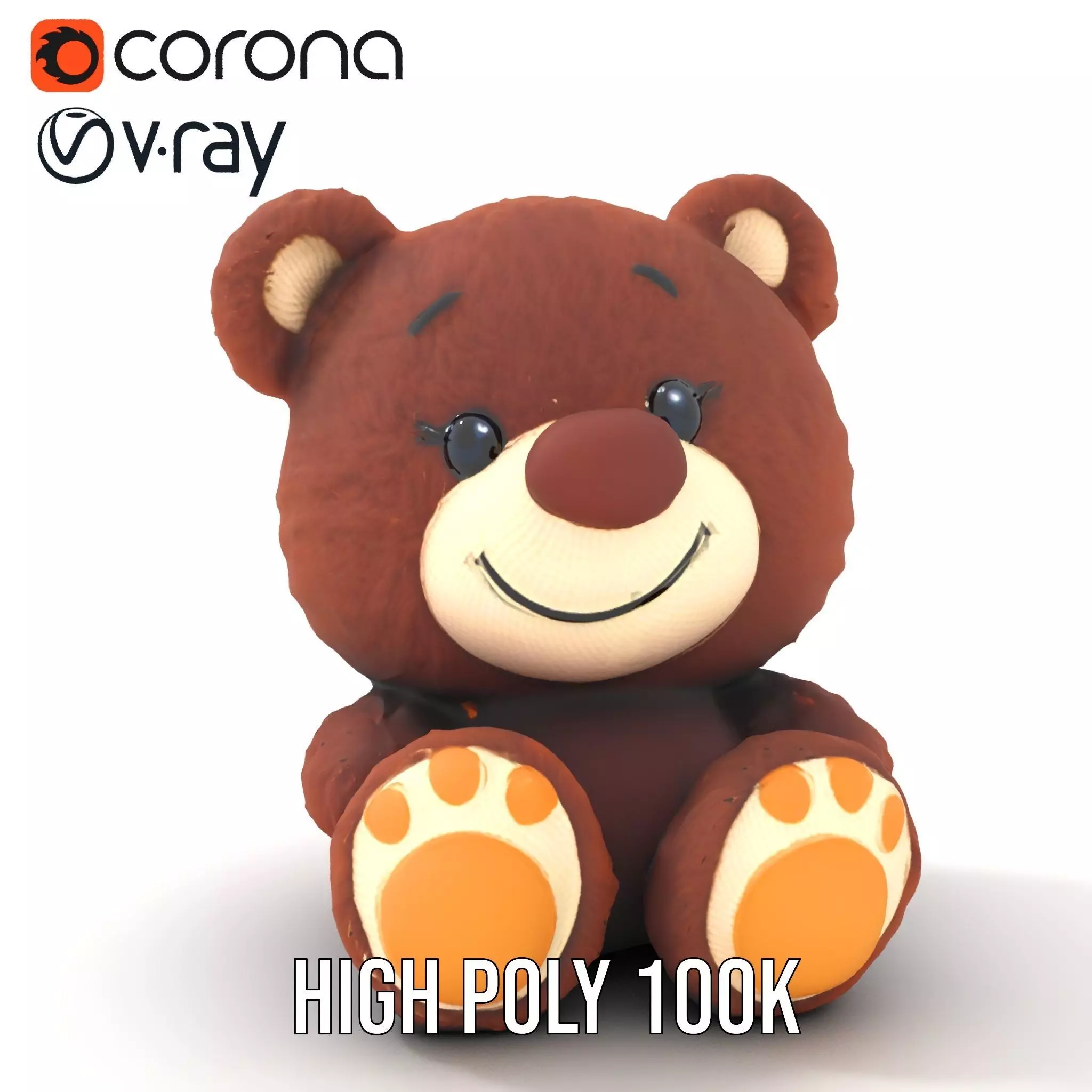 Cuddly Brown Bear model pack Low-poly 3D model_34