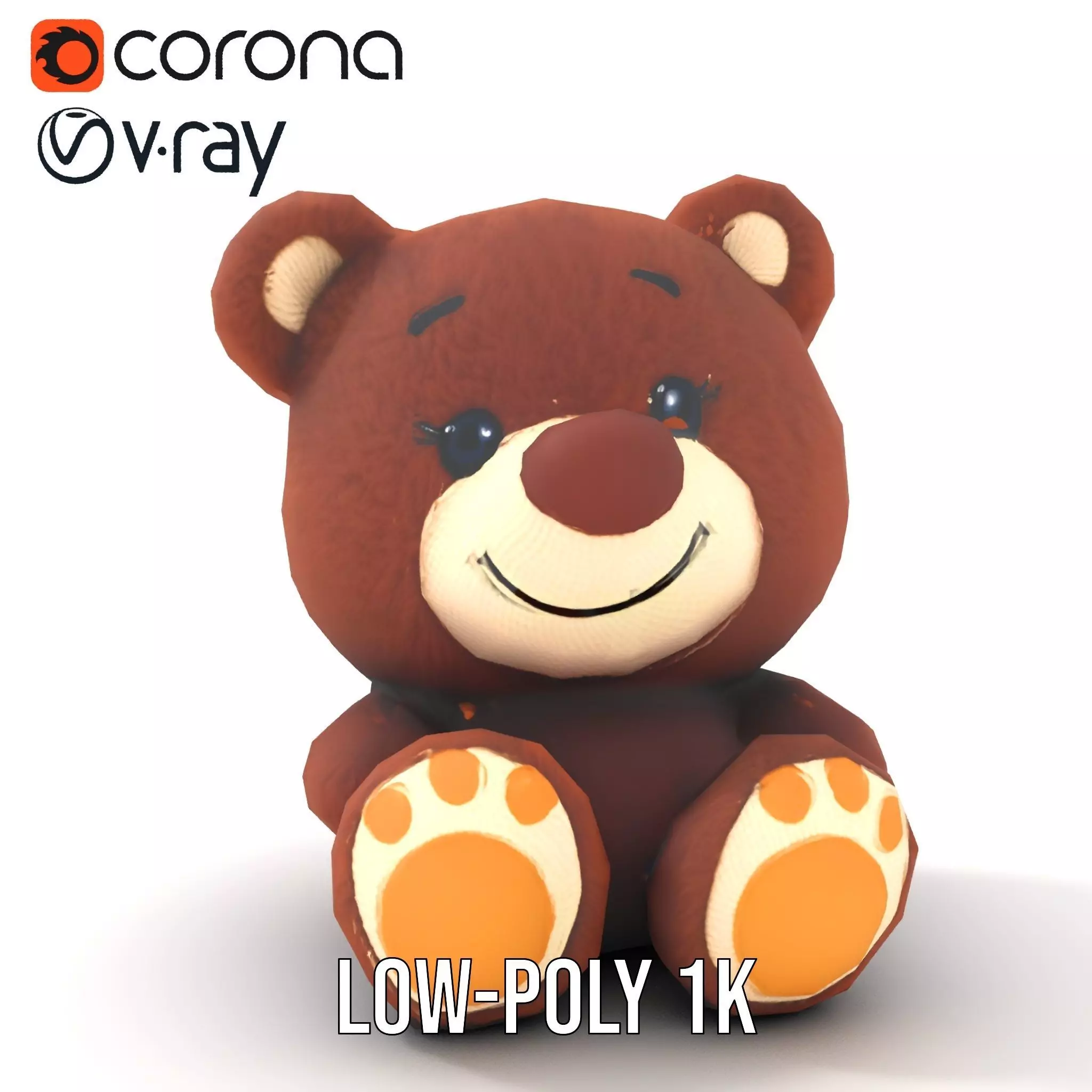 Cuddly Brown Bear model pack Low-poly 3D model_7