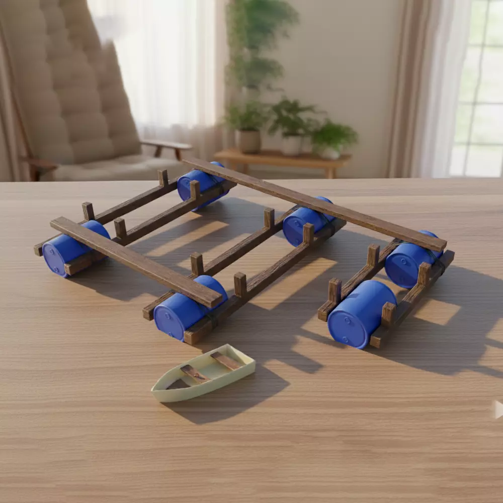 Miniature Barrel Boat Home 3D Print STL 3D print model_1